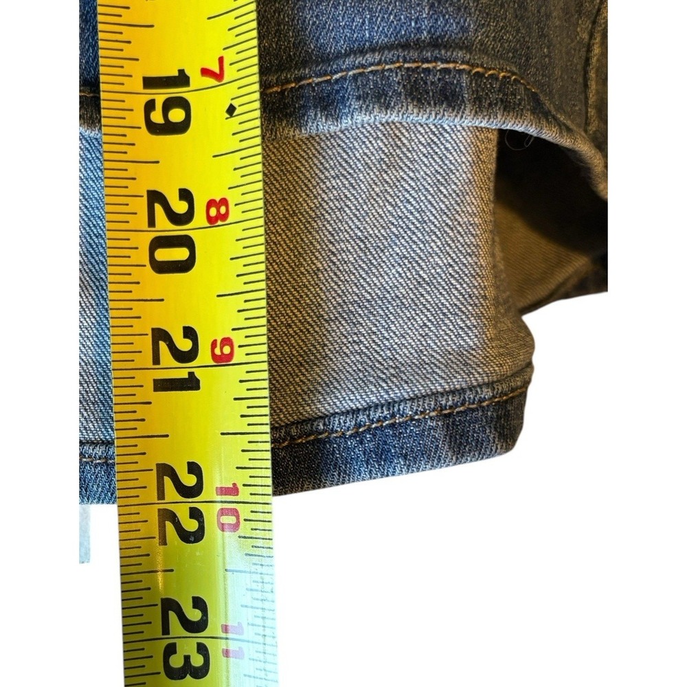 Levi Denim Jean Skirt 22W Women Stretch Blue Waist 42 in Length 21 in Front Slit - Picture 6 of 9